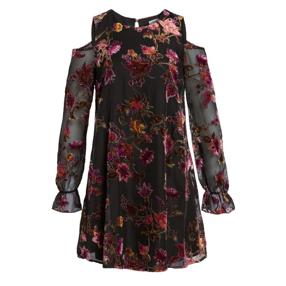 Chelsea28 Cold Shoulder Burnout Velvet Dress - Picture 2 of 4